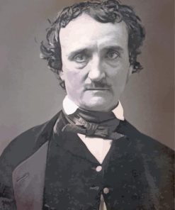 Black And White Writer Edgar Allen Poe Paint By Number