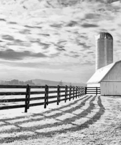 Monochrome Barn Paint By Number