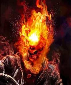 Ghost Rider Movie Skull Paint By Number