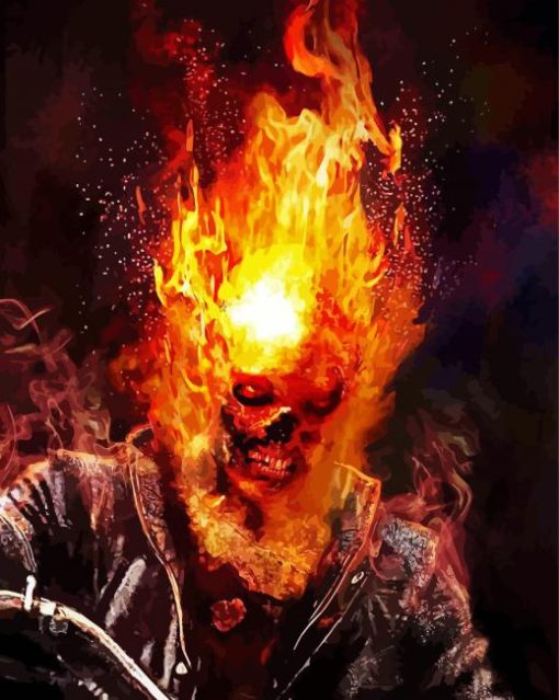 Ghost Rider Movie Skull Paint By Number