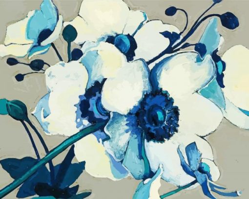 Blue And Blue Flowers Paint By Number