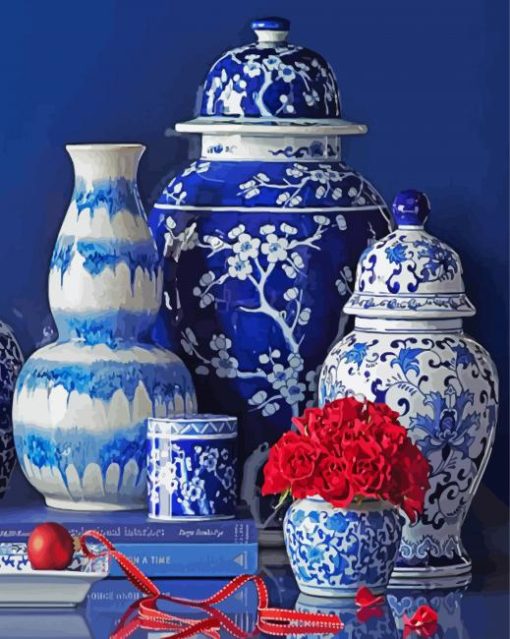 Blue And White Vases Paint By Number