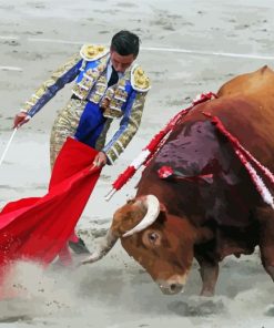 Brown Bull And Matador Paint By Number