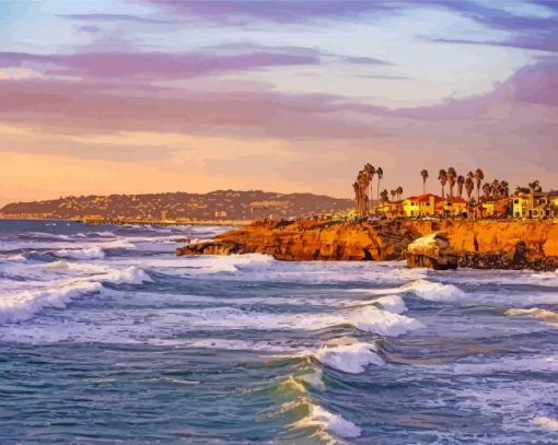 California San Diego Sunset Cliffs Paint By Number