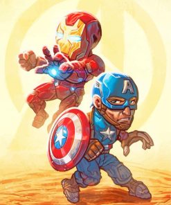 Captain America And Iron Man Paint By Number