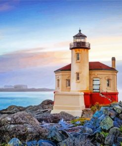 Coquille Riverside Lighthouse Paint By Number