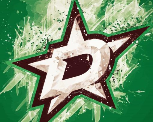 Dallas Stars Hockey Logo Paint By Number