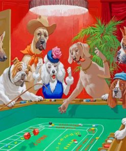 Dogs Animals Playing Craps Paint By Number