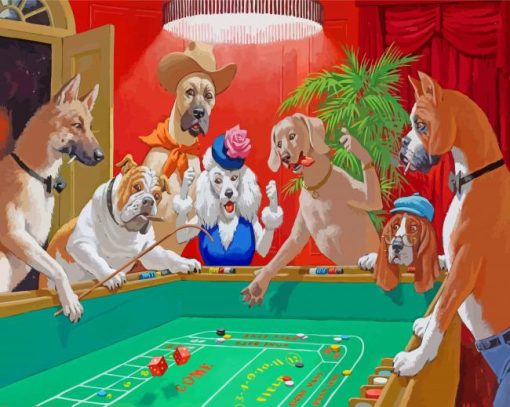 Dogs Animals Playing Craps Paint By Number