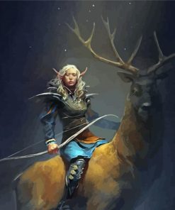 Elf Girl On Stag Paint By Number