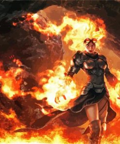 Fire Woman Anime Paint By Number