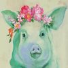 Floral Pig Art Paint By Number