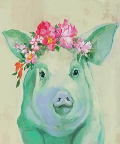 Floral Pig Art Paint By Number