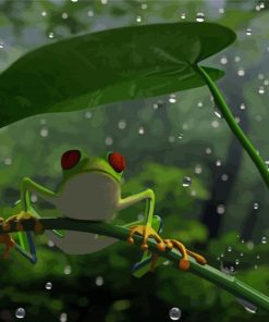 Frog In The Rain Art Paint By Number