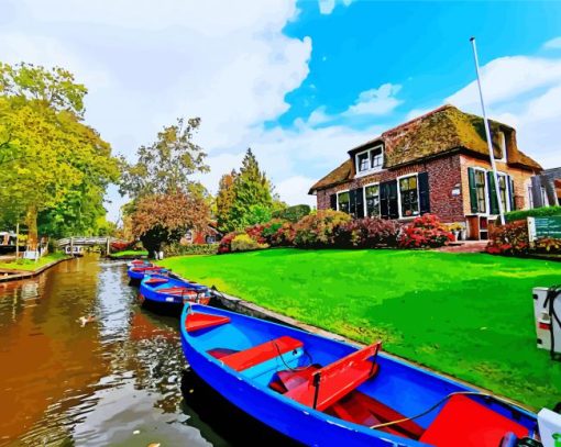 Giethoorn Boats Paint By Number