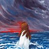 Girl Sea Storm Art Paint By Number