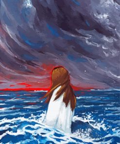 Girl Sea Storm Art Paint By Number