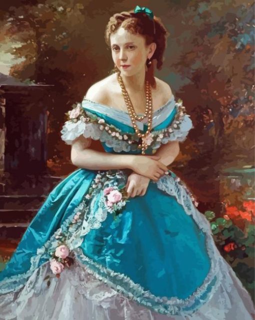 Girl In Victorian Dress Paint By Number