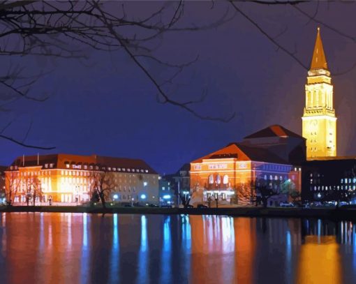 Kiel City At Night Paint By Number