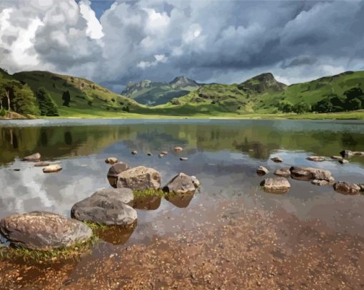 Langdale Pikes Lake And Mountains Paint By Number