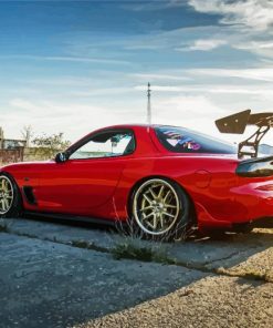 Luxury Red Mazda RX 7 Paint By Number