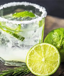 Margarita With Green Lemon Paint By Number