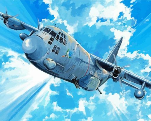 Military Ac 130 Airplane Paint By Number