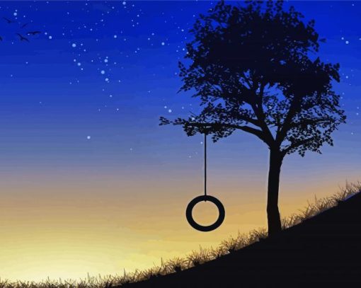 Night Tree Swing Paint By Number