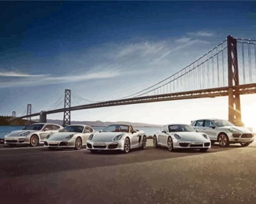 Oakland Bay Bridge Porsche Car Paint By Number