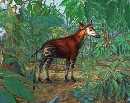 Okapi In Jungle Paint By Number