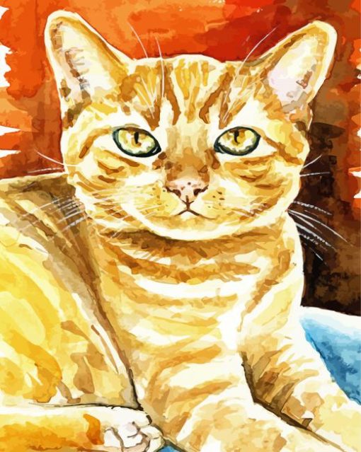 Orange Tabby Cat Art Paint By Number