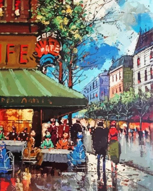 Paris Cafe Scene Paint By Number