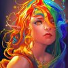 Rainbow Hair Girl Paint By Number