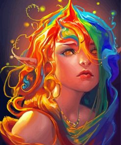 Rainbow Hair Girl Paint By Number