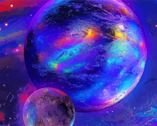 Raibow Planet Art Paint By Number