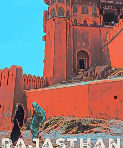 Rajasthan Amber Fort Poster Paint By Number