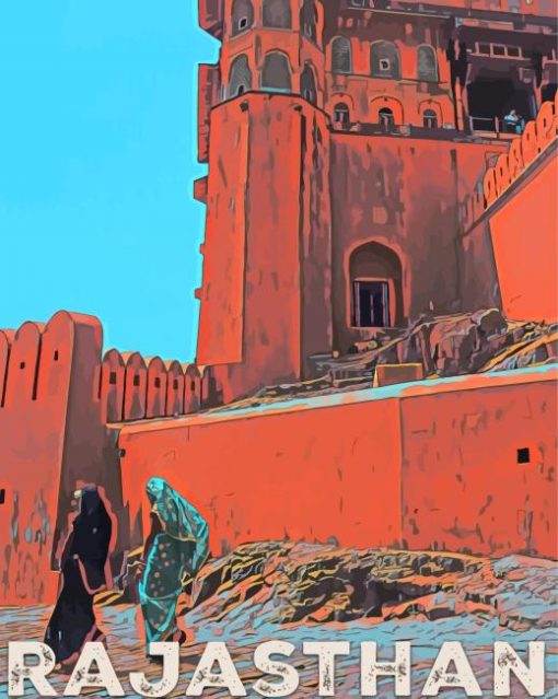 Rajasthan Amber Fort Poster Paint By Number