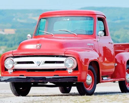 Red 53 Ford Truck Paint By Number