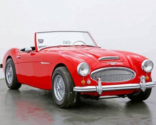 Red Austin Healey Car Paint By Number