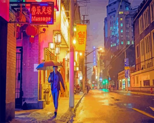 Shanghai Rainy Steet Scenes Paint By Number