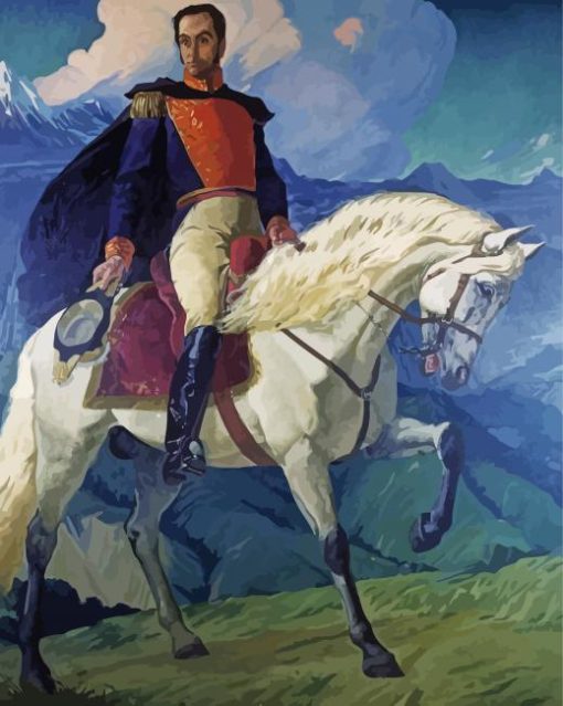 Simon Bolivar Riding Horse Paint By Number