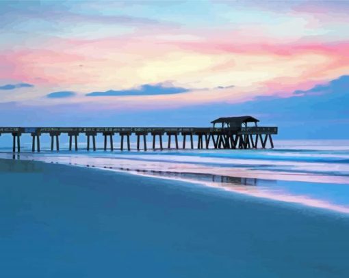 Sunrise Tybee Beach Pier Paint By Number