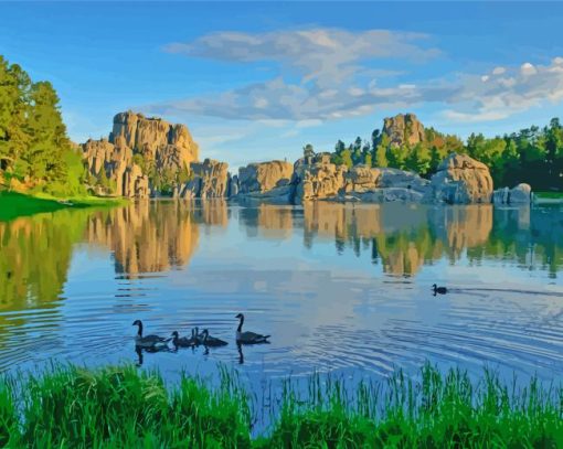 Sylvan Lake Nature Paint By Number