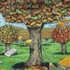 Trees And Books Art Paint By Number