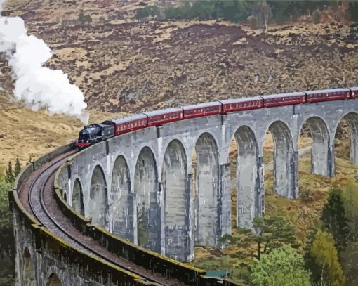 Viaduct Steam Train Paint By Number