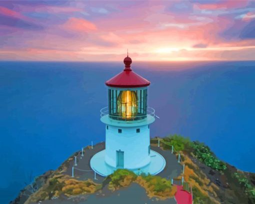 Waimanalo Lighthouse Paint By Number