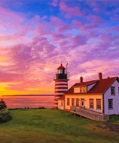 West Quoddy Head Light At Sunset Paint By Number