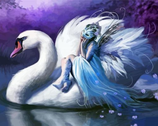 Women And Swan Paint By Number