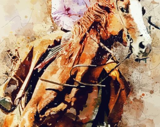 Woman On Horse Paint By Number