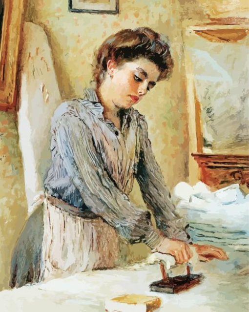 Young Girl Ironing Paint By Number